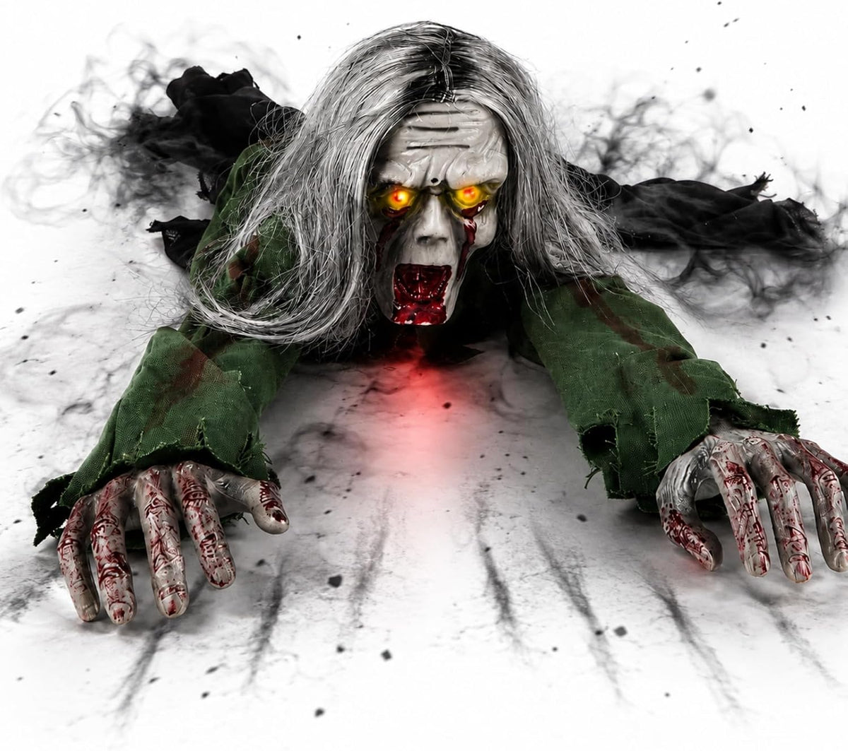 🎃Last Day Flash Sale🔥Halloween Scary Yard Decorations, Electric Crawling Ghost Horror Voice Skeleton