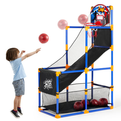 2026 Toys for Kids Arcade Basketball Game Set with 4 Inflatable Balls & Hoop