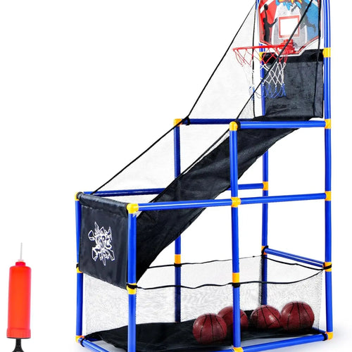 2026 Toys for Kids Arcade Basketball Game Set with 4 Inflatable Balls & Hoop