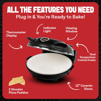⏰️Last Day Flash Sale🔥800° Countertop Brick Pizza Oven