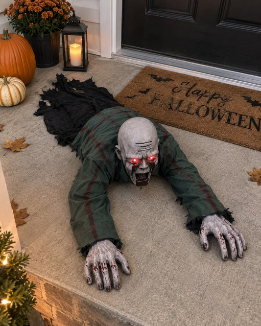 🎃Last Day Flash Sale🔥Halloween Scary Yard Decorations, Electric Crawling Ghost Horror Voice Skeleton