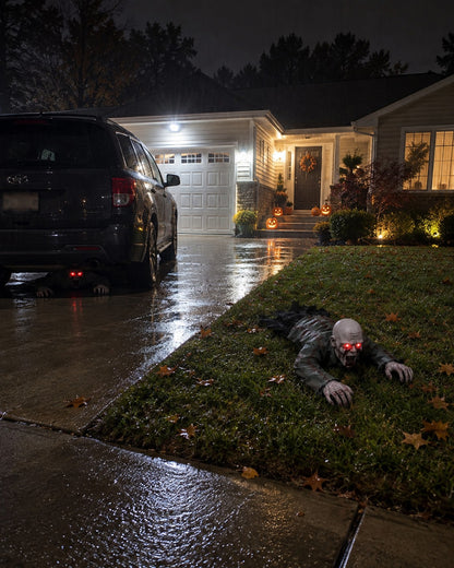 🎃Last Day Flash Sale🔥Halloween Scary Yard Decorations, Electric Crawling Ghost Horror Voice Skeleton