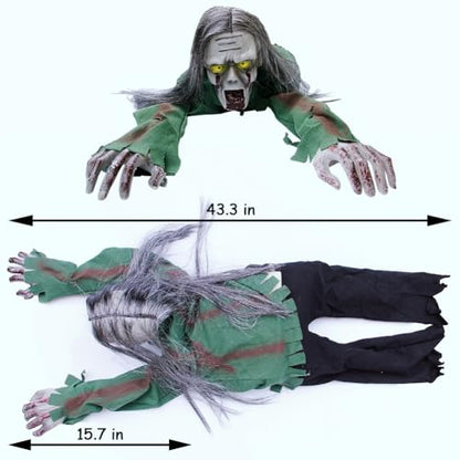 🎃Last Day Flash Sale🔥Halloween Scary Yard Decorations, Electric Crawling Ghost Horror Voice Skeleton