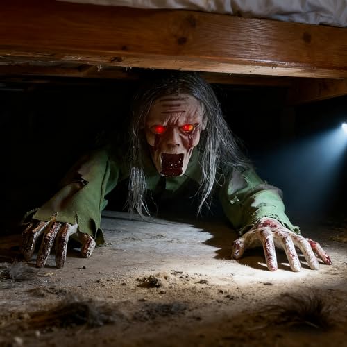 🎃Last Day Flash Sale🔥Halloween Scary Yard Decorations, Electric Crawling Ghost Horror Voice Skeleton