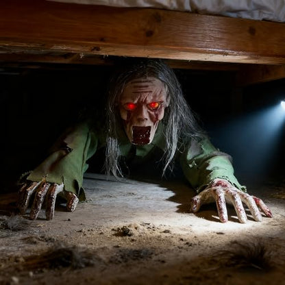 🎃Last Day Flash Sale🔥Halloween Scary Yard Decorations, Electric Crawling Ghost Horror Voice Skeleton