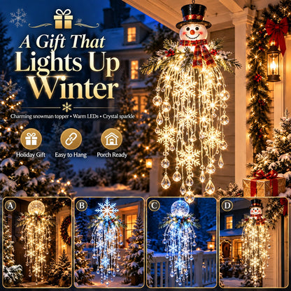 🎁Last Day 50% OFF✨Crystal Falls Christmas Lights—Hanging Snowflakes and Crystal LED Porch Decorations ❄️