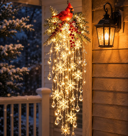 🎁Last Day 50% OFF✨Crystal Falls Christmas Lights—Hanging Snowflakes and Crystal LED Porch Decorations ❄️